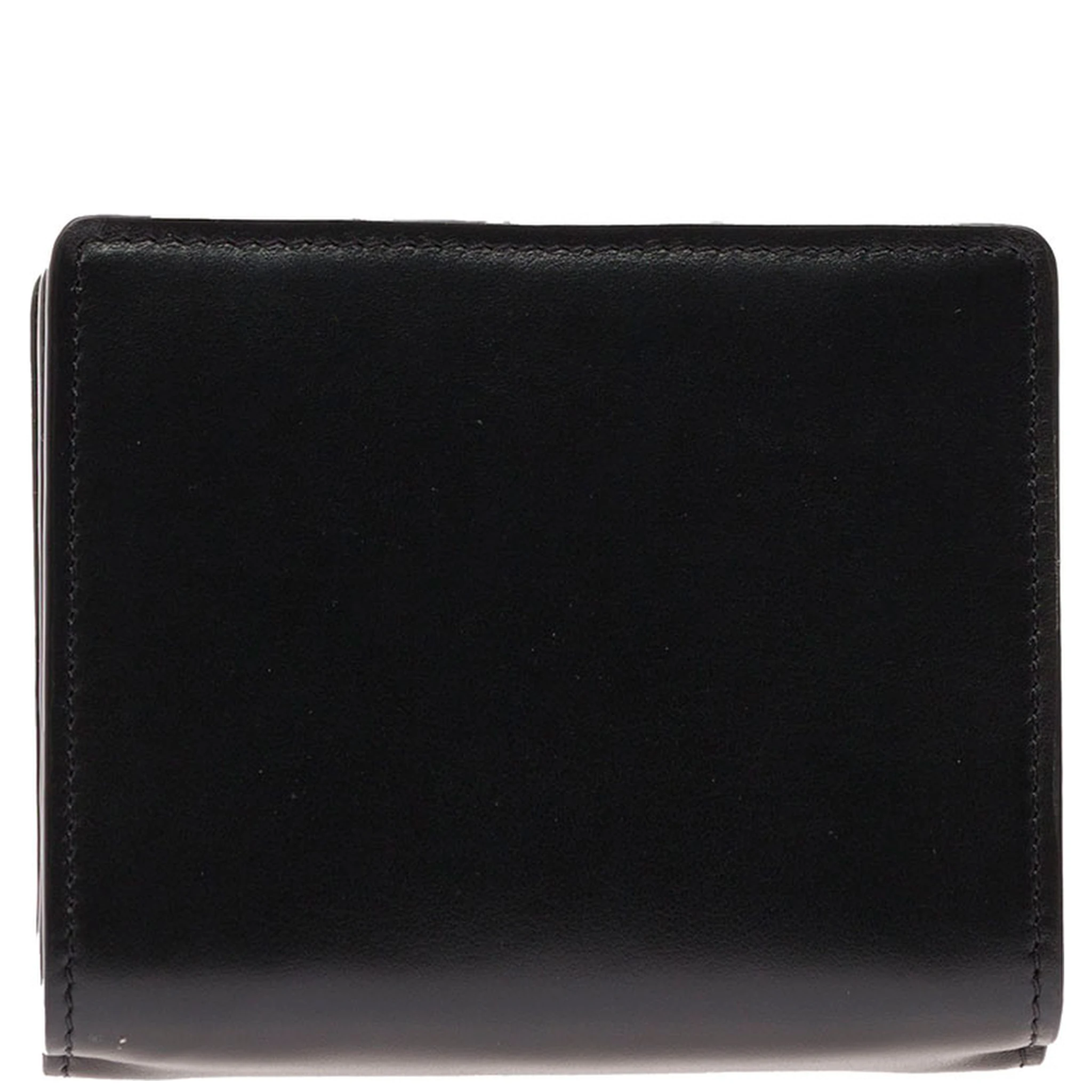Sense Black Bi-Fold Wallet with Tonal Logo Embroidery in Leather Woman
