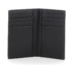 Jumbo Grey Card Holder with Maxi Double G Logo on the Front in Grained Leather Man
