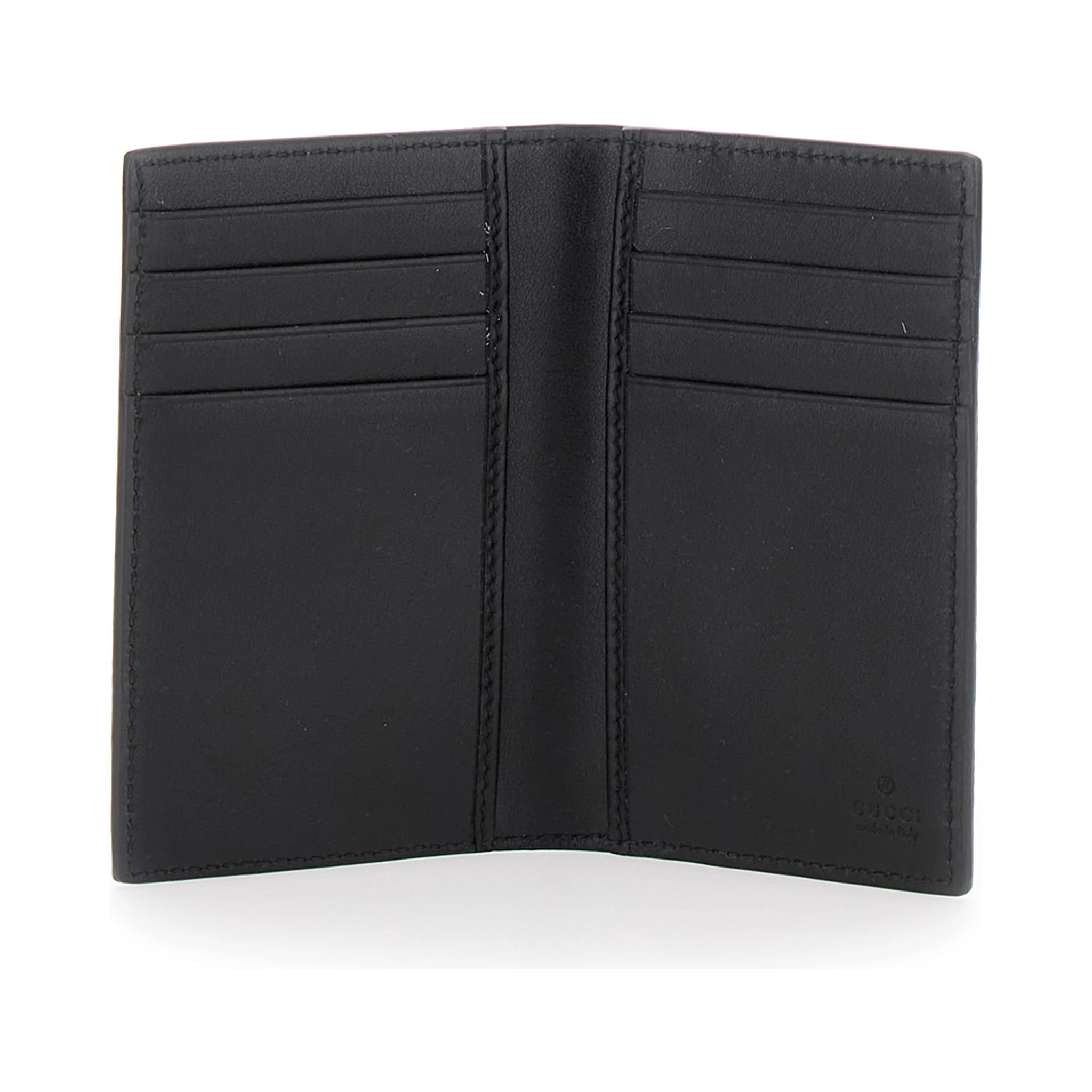 Jumbo Grey Card Holder with Maxi Double G Logo on the Front in Grained Leather Man