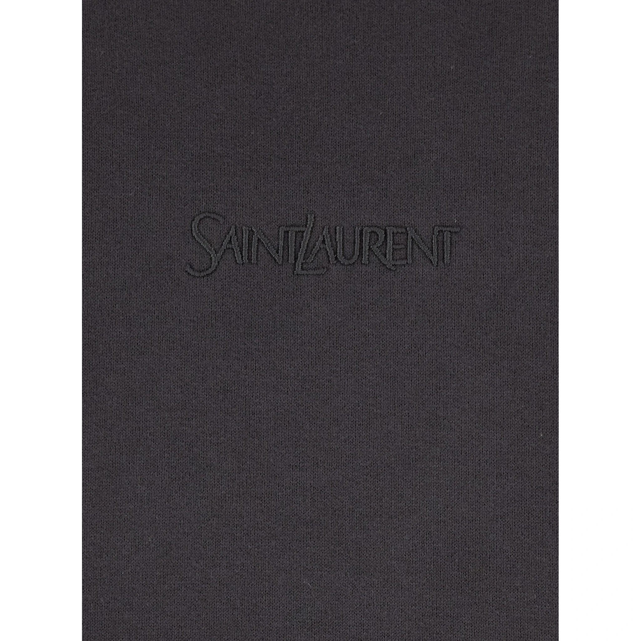 Dark Grey Hoodie with Logo Embroidered on the Front in Cotton Man