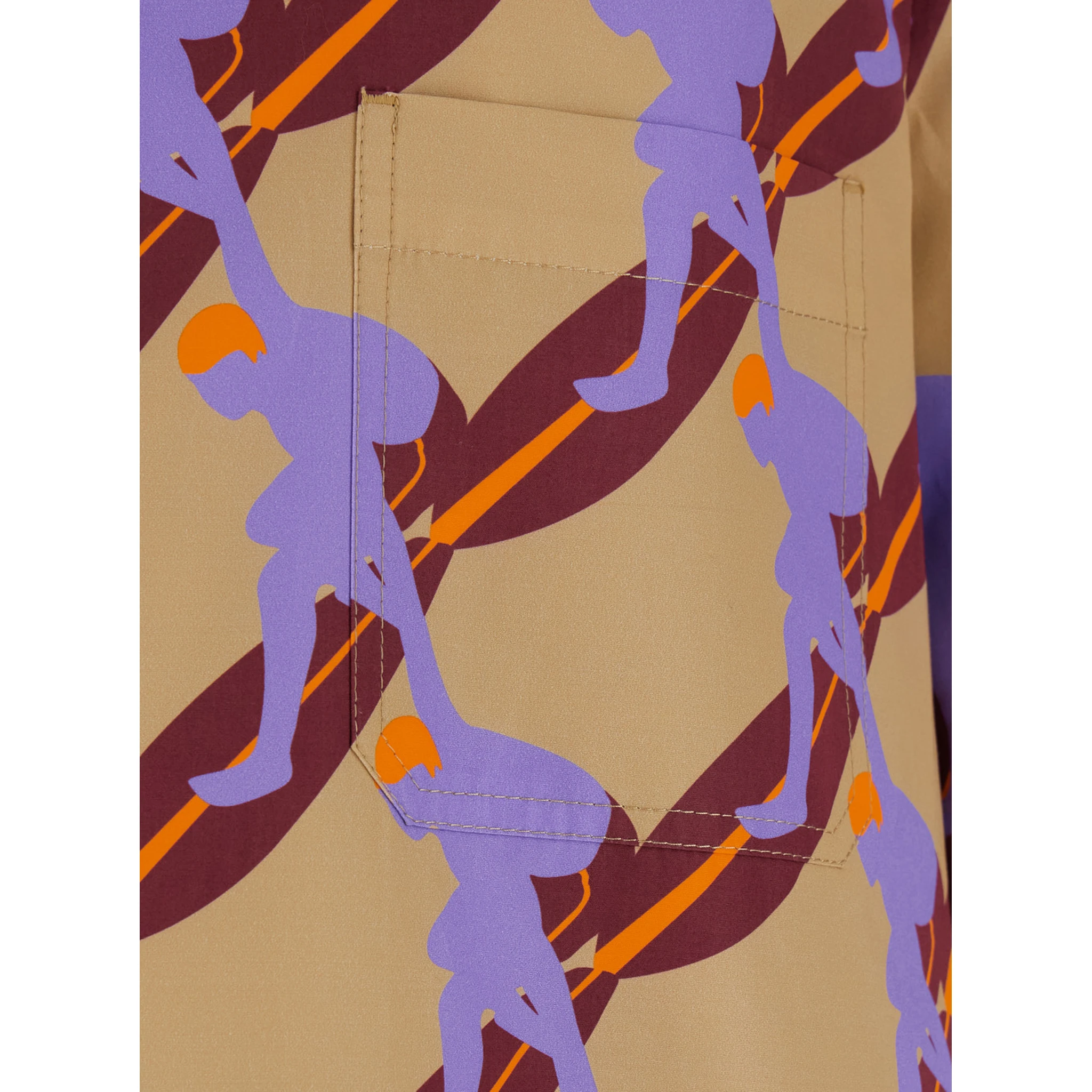 Multicolor Bowling Shirt with Cuban Collar and All-Over Print in cotton Man