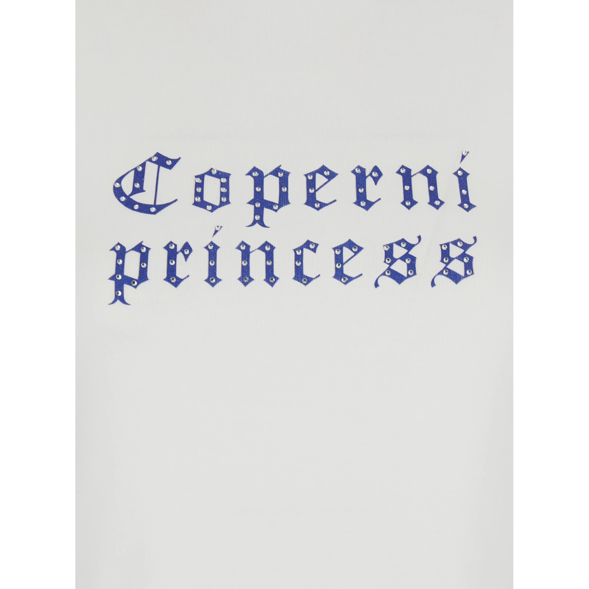 White Crewneck T-Shirt with Maxi Print on the Front and Logo Print on the Rear in Cotton Woman