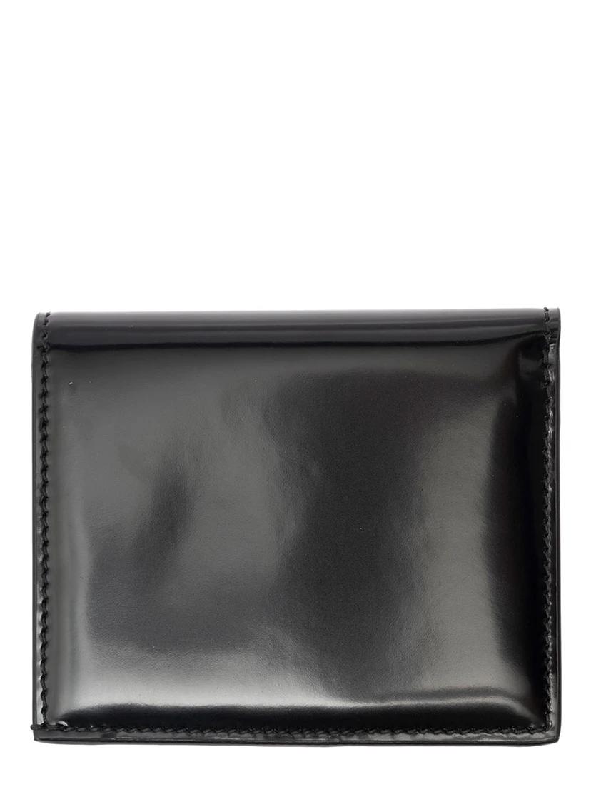 Wanda Black Wallet with Gancini Closure in Patent Leather Woman