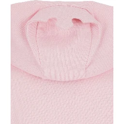 Pink Sweatshirt with Logo Lettering and Front Kangaroo Pocket in Cotton Woman