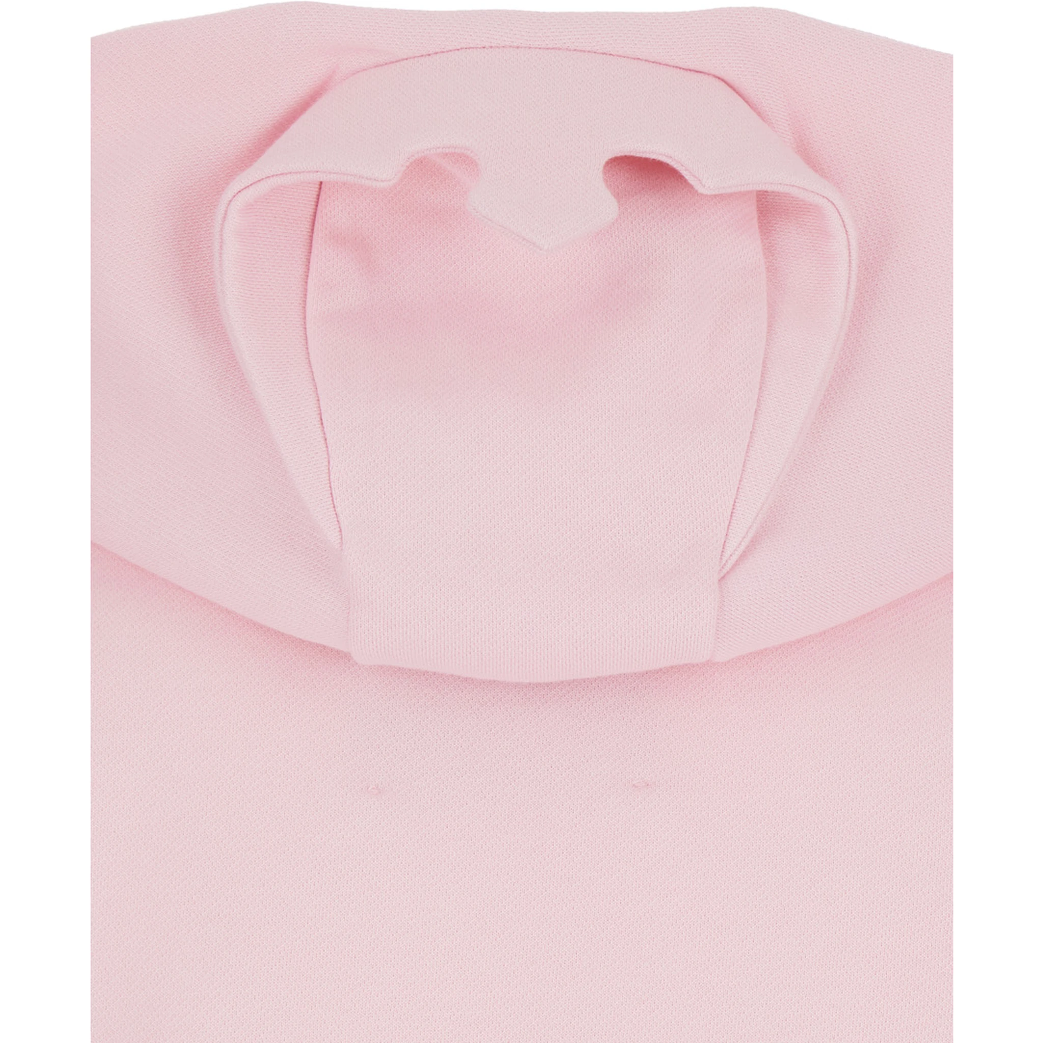 Pink Sweatshirt with Logo Lettering and Front Kangaroo Pocket in Cotton Woman