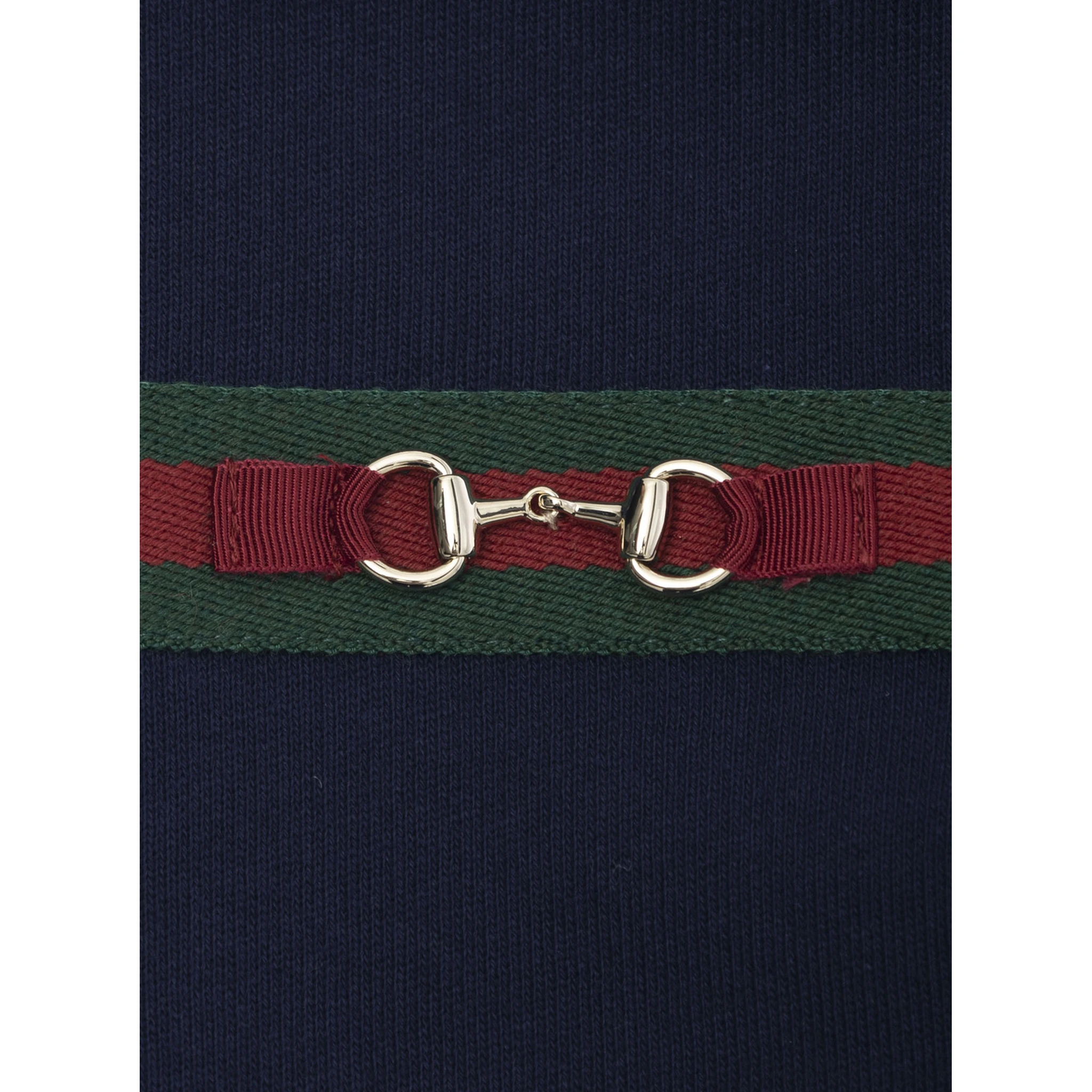 Blue Dress with Peter Pan Collar and Web Detail with Horsebit  on the Front in Cotton Baby