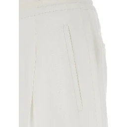 White Pants with Elastic Waist and Drawstring in Cotton Man