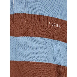 Multicolor Polo Shirt with Logo Lettering on the Front and All-Over Striped Motif in Cotton Man
