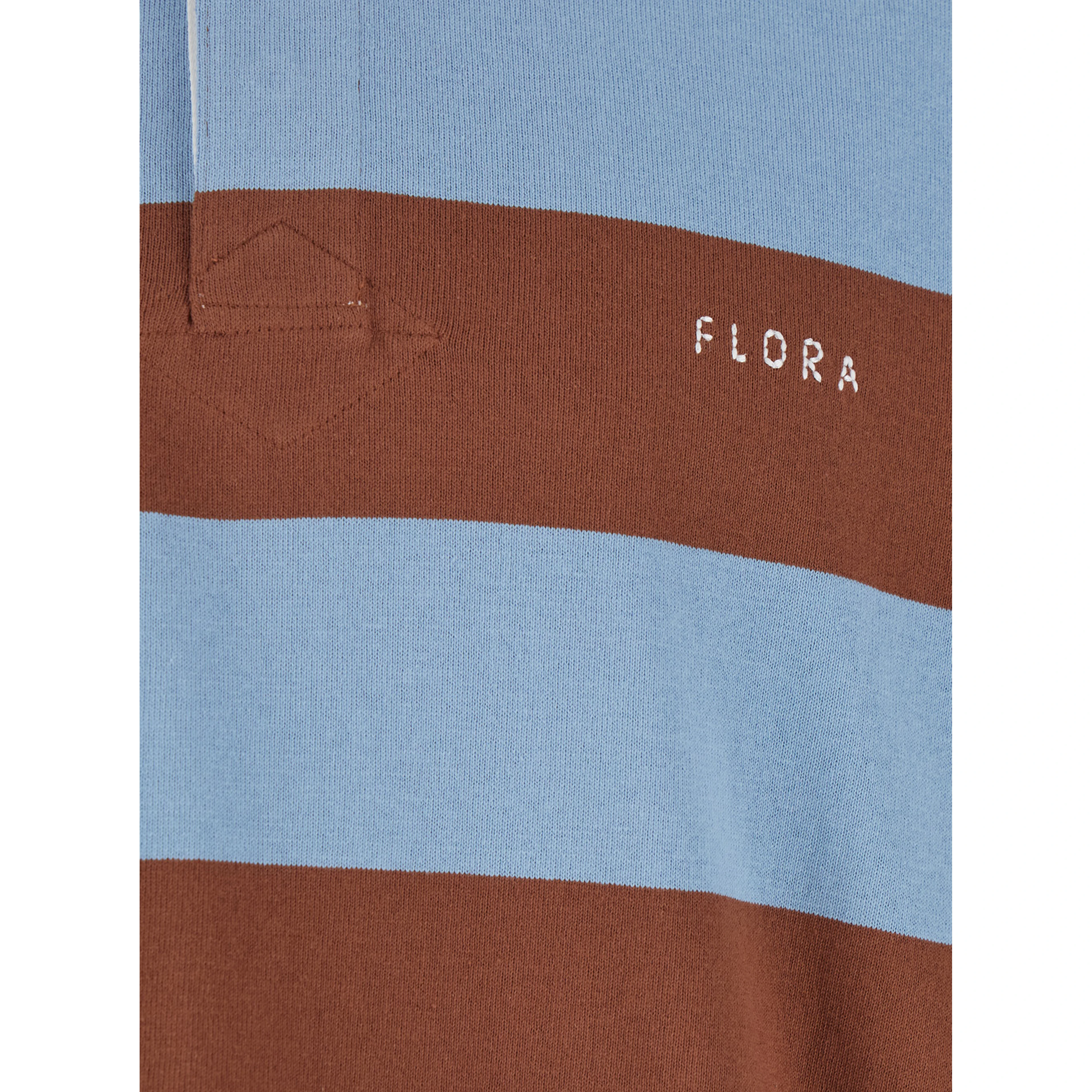 Multicolor Polo Shirt with Logo Lettering on the Front and All-Over Striped Motif in Cotton Man
