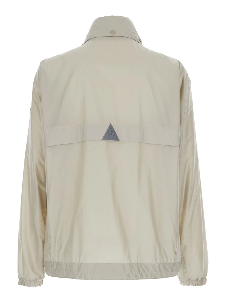 Negara Beige Jacket with Logo Print on the Front and Removable Hood in Tech Fabric Man alternative