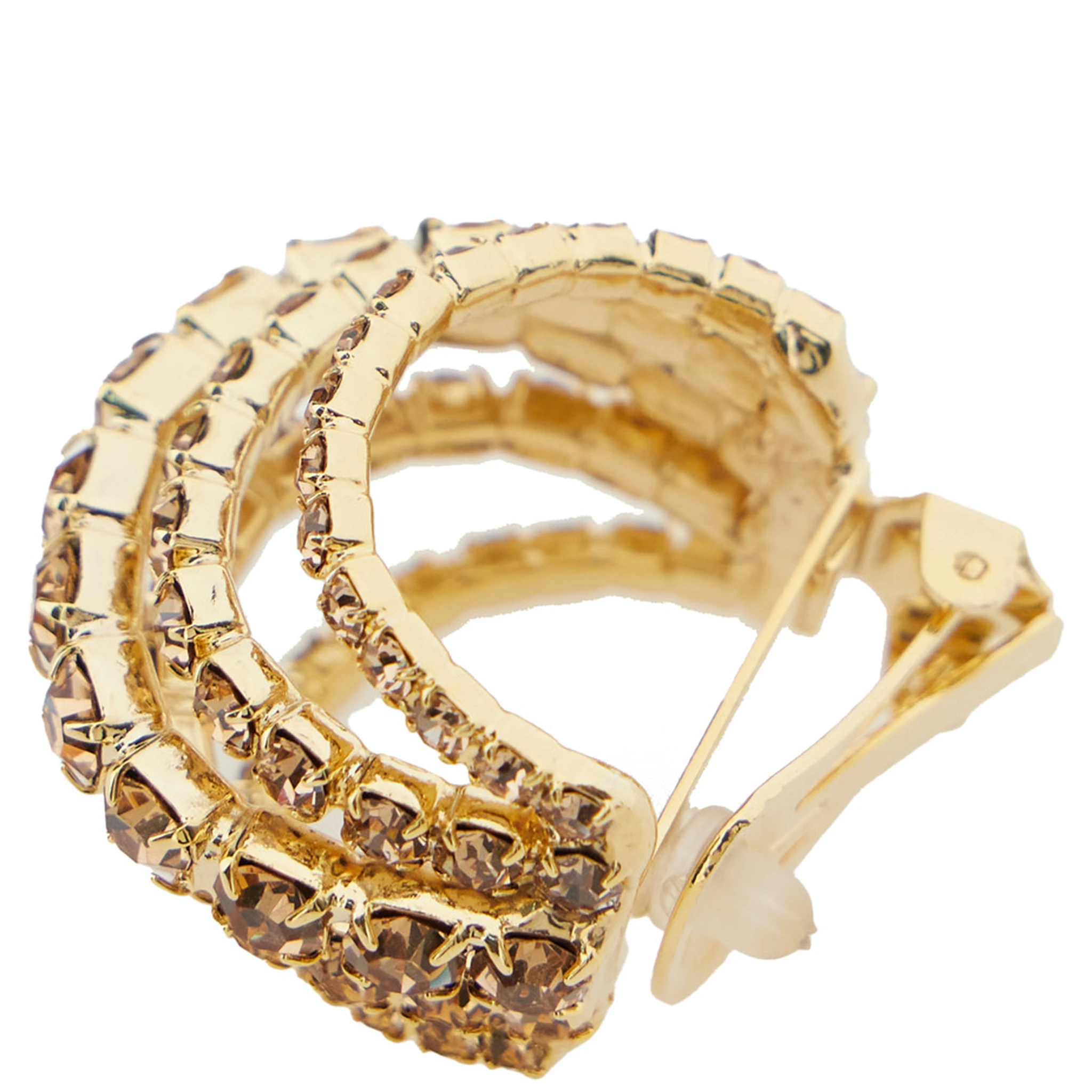 Shells Metallic Earings with Rear Closure in Gold Pleated Brass Woman