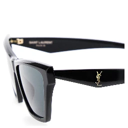Black Sunglasses with Rectangular Frame and Cassandre Logo on Temples in Acetate Woman