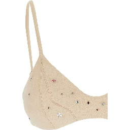 Beige Sequin Bikini in Tech Fabrich Stretch Woman