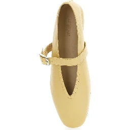 Stella Yellow Ballerinas with with Buckle Strap in Leather Woman