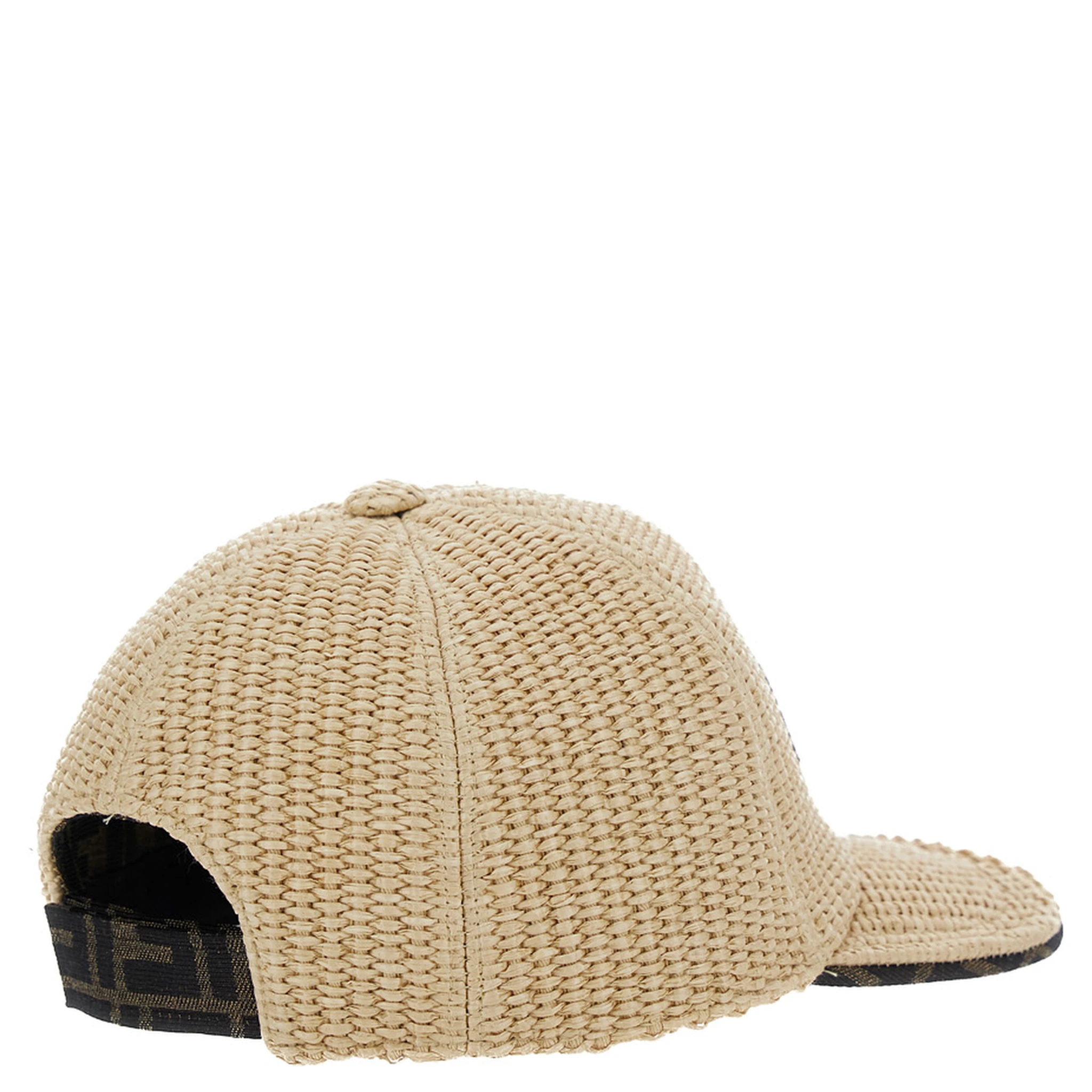 Beige Baseball Cap with Logo Lettering Embroidery on the Front in Cotton Blend Boy