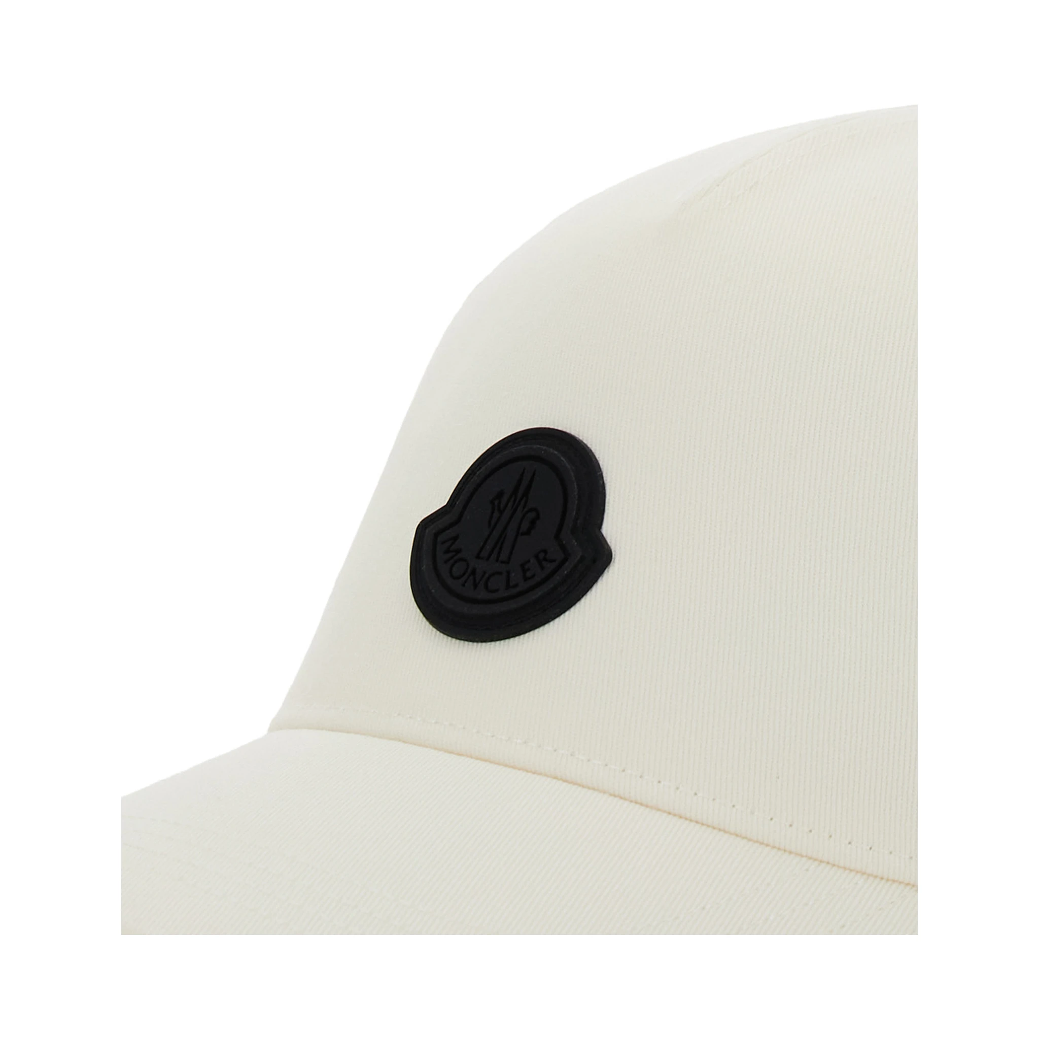 White Baseball Cap with Logo Patch on the Front in Cotton Man