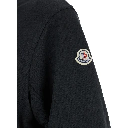 Black Dress with Elastic Waist and Logo Patch on the Sleeve in Tech Fabric Woman