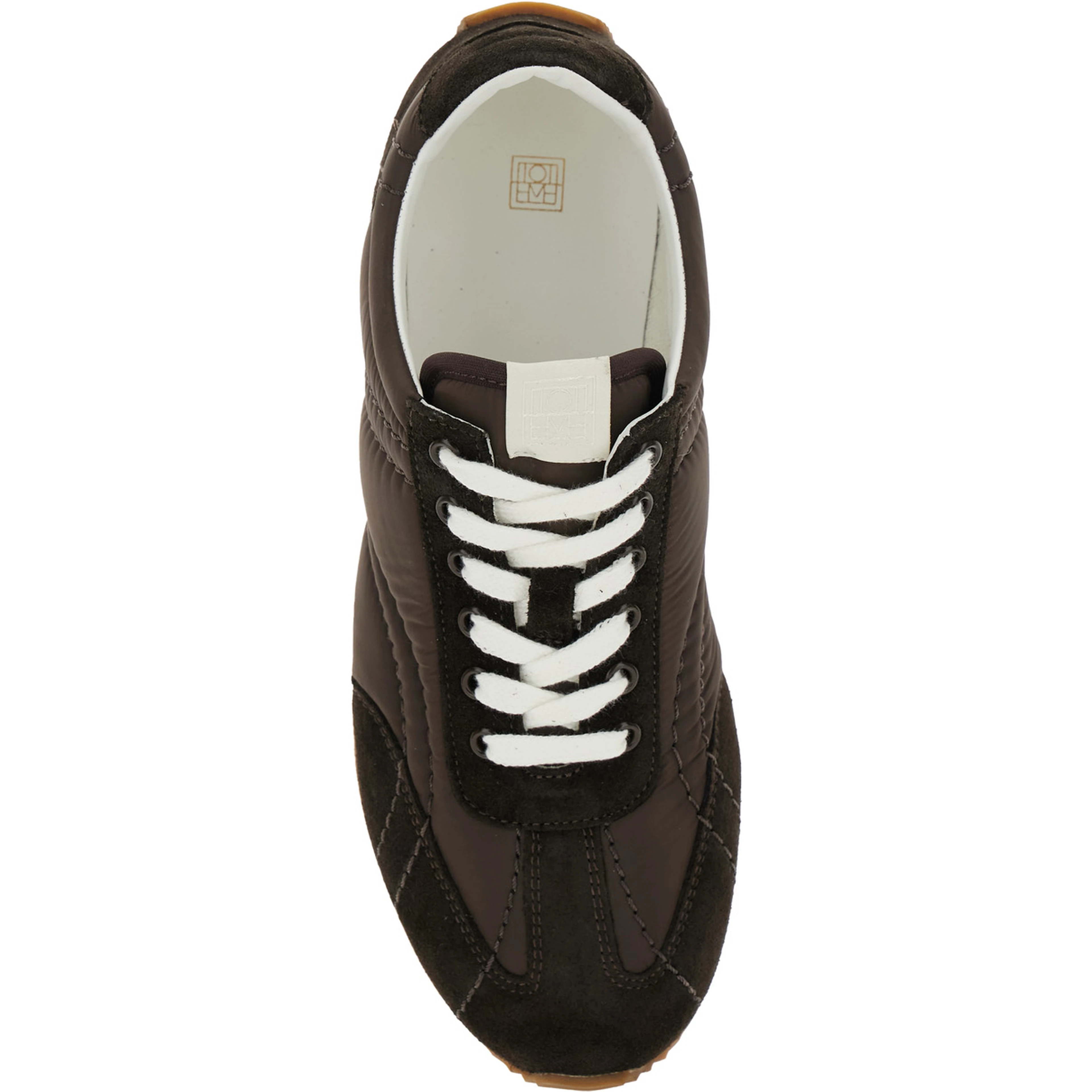 Brown Sneakers with Logo Detail on the Tongue in Suede and Tech Fabric Woman