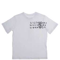 White Crewneck T-Shirt with Logo Print on the Front in Cotton Boy