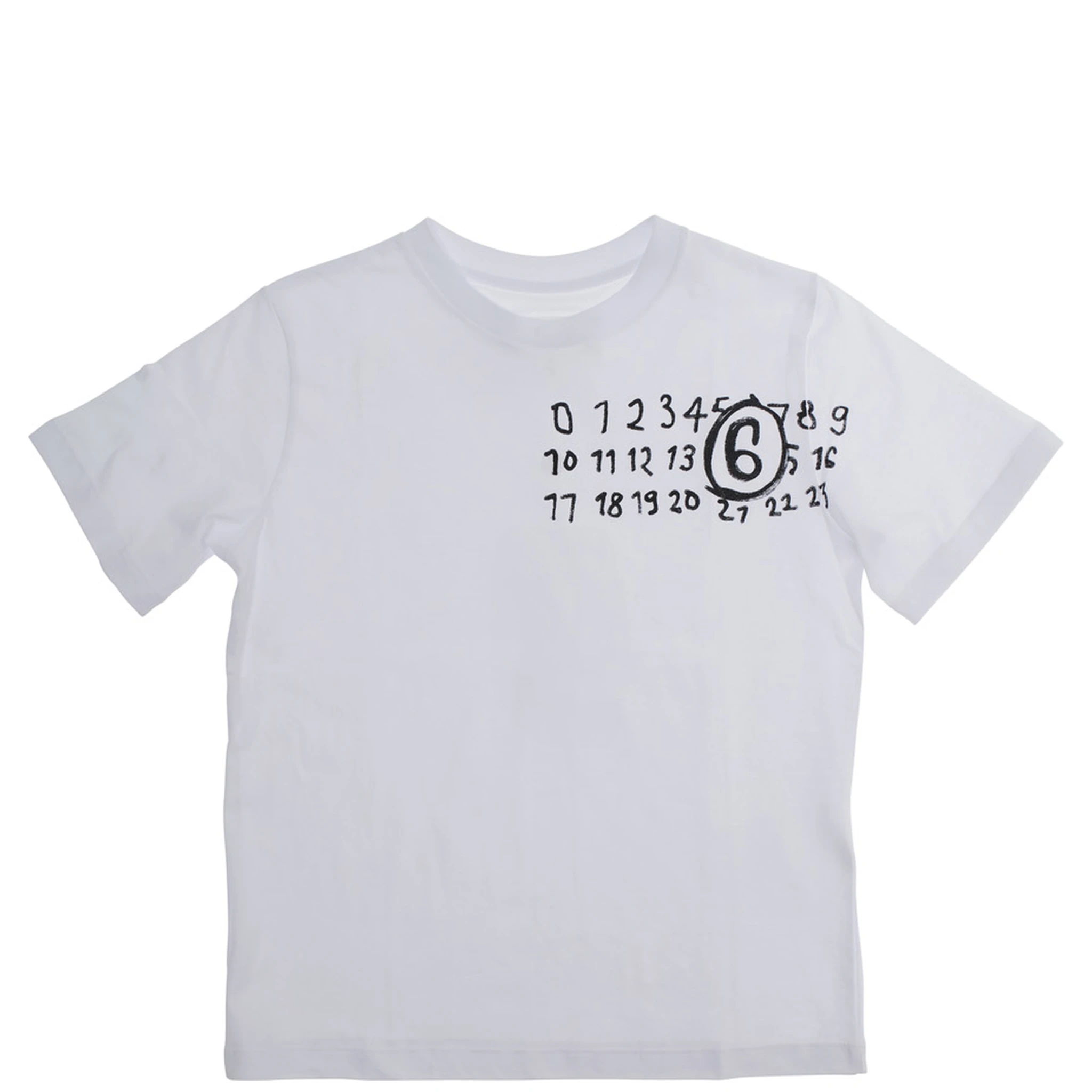 White Crewneck T-Shirt with Logo Print on the Front in Cotton Boy