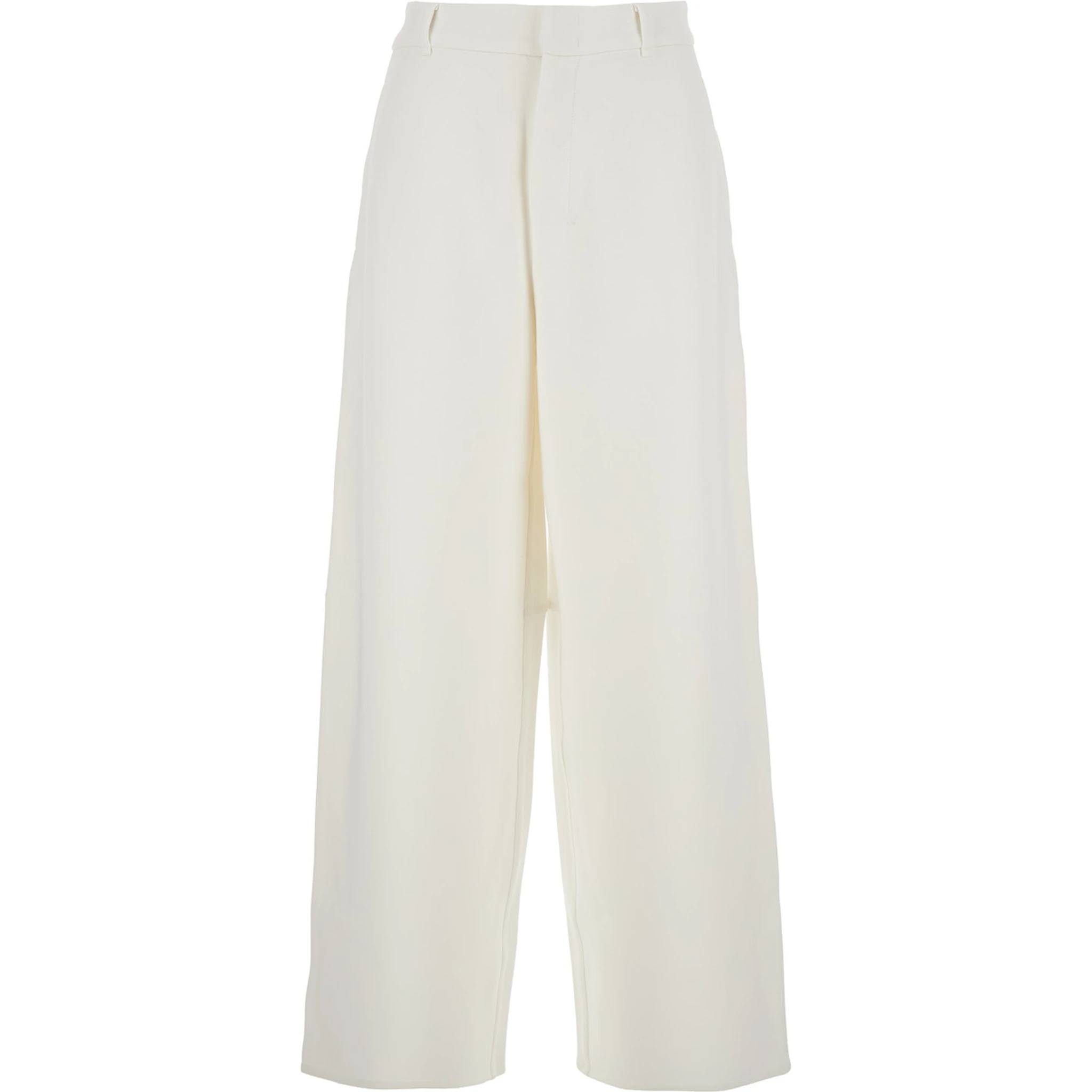 Merlot White Pants with Belt Loops in Cotton Blend Woman