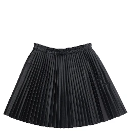 Black Pleated Skirt in Eco Leather Girl