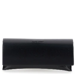 Black Sunglasses with Rectangular Frame and Cassandre Logo on Temples in Acetate Woman