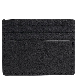 Black Card-Holder with Fendi Lettering in Leather Man