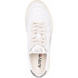 White and Silver Leather Sneakers Autry Woman