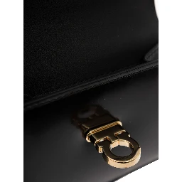 Wanda Black Wallet with Gancini Closure in Patent Leather Woman