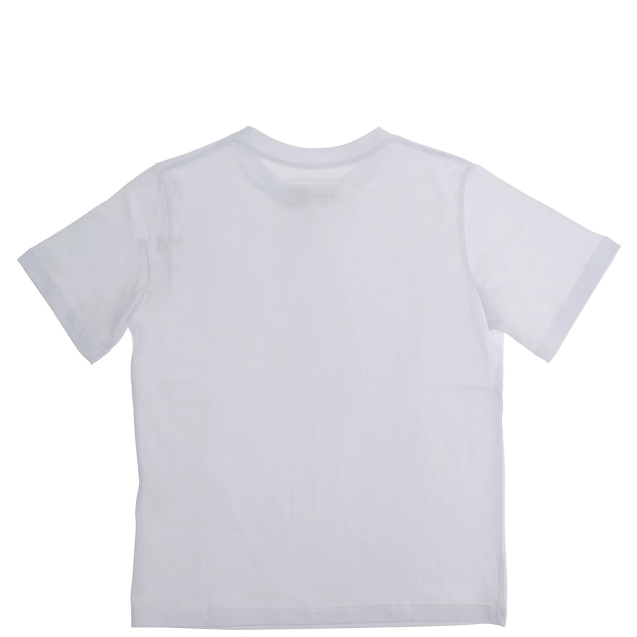 White Crewneck T-Shirt with Logo Print on the Front in Cotton Boy