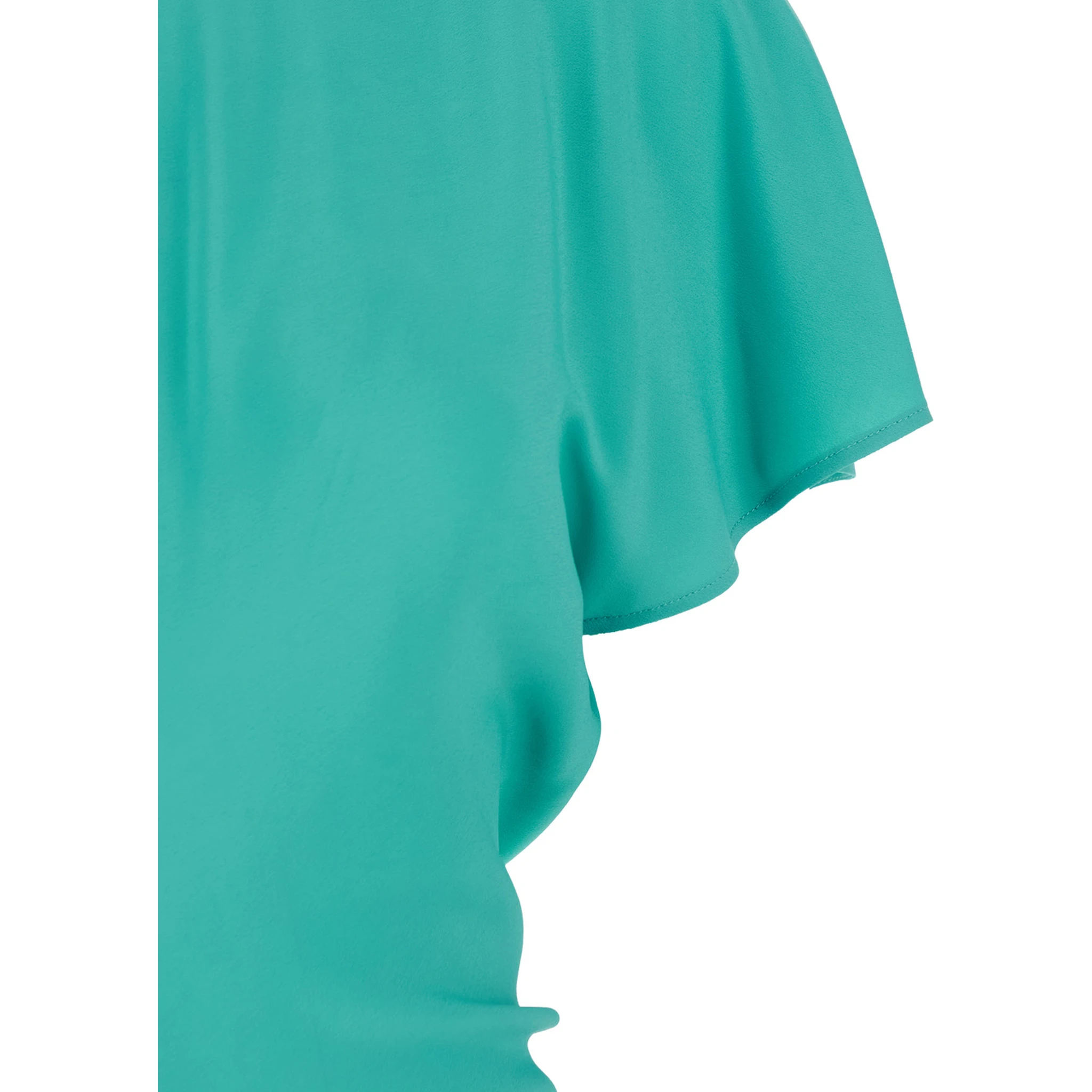 Blue Long Dress with V-Back Neckline and Tie Closure in Silk Blend Woman