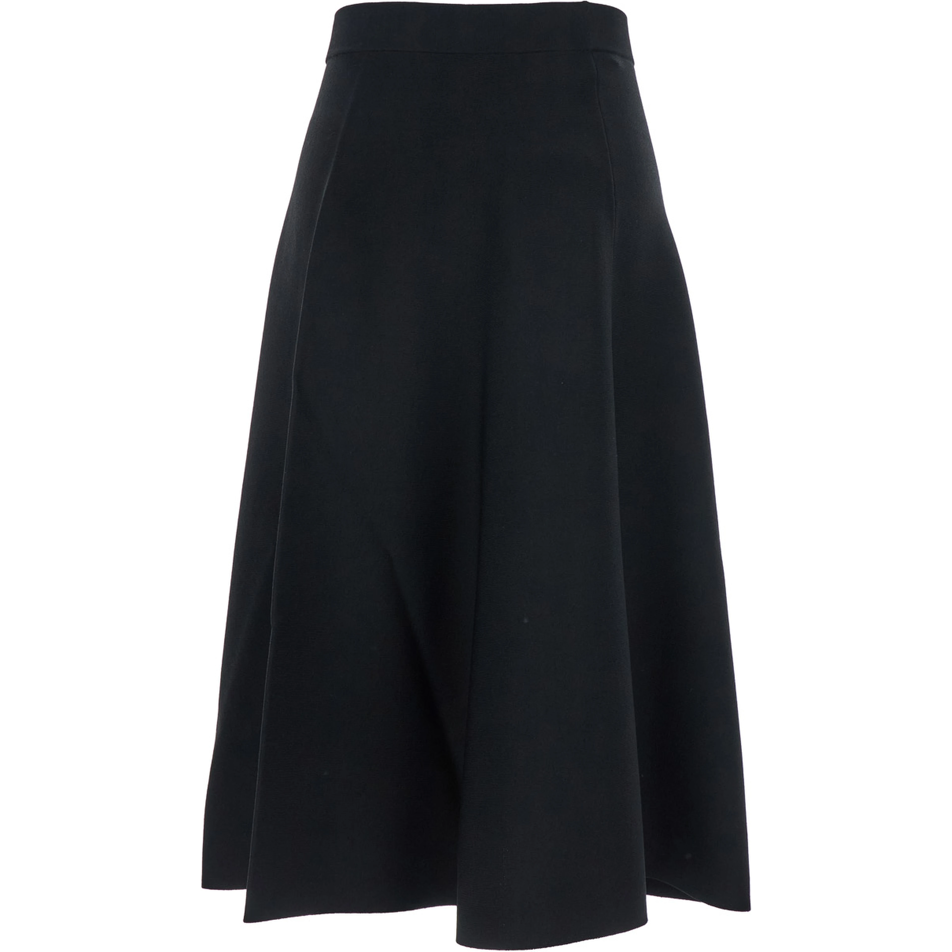 Lazio Black Midi Skirt with Elastic High Waist and Flared Design in Tech Fabric Woman