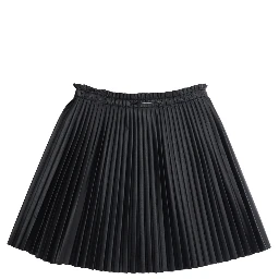 Black Pleated Skirt in Eco Leather Girl