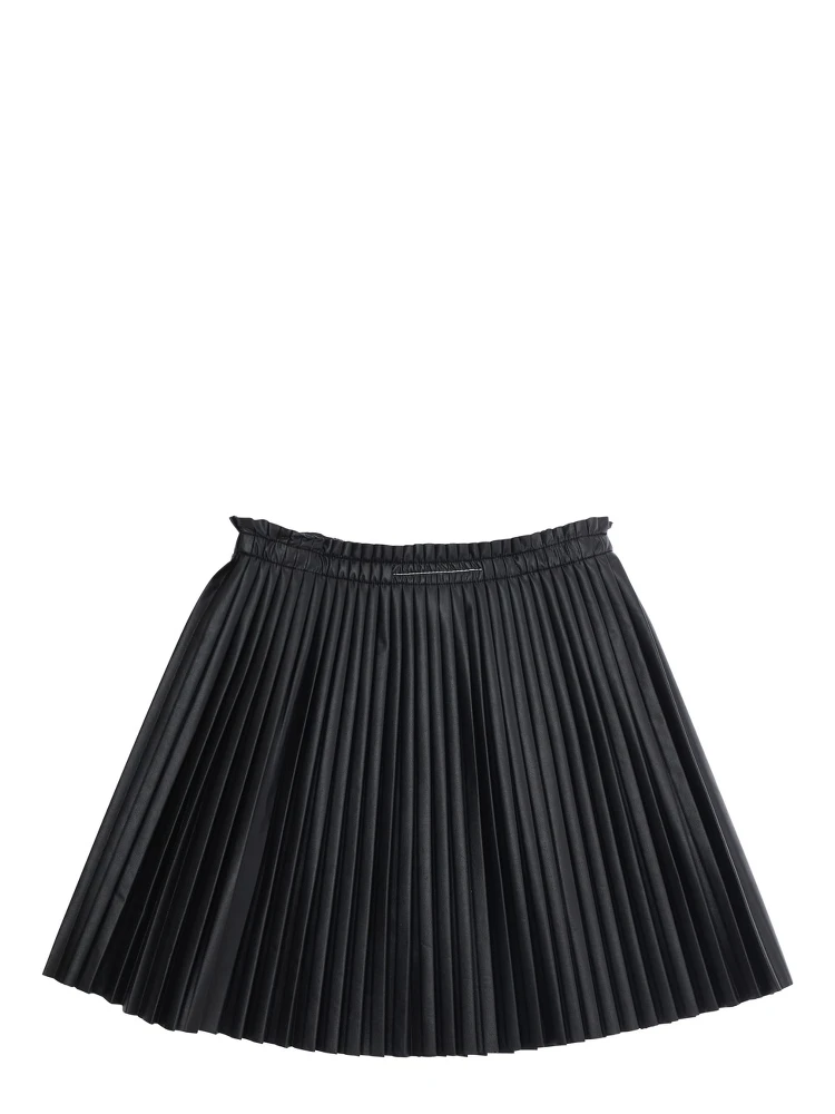 Black Pleated Skirt in Eco Leather Girl alternative