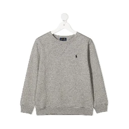 Grey Sweatshirt with Logo on the Front in Cotton Boy