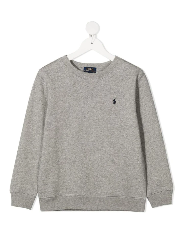 Grey Sweatshirt with Logo on the Front in Cotton Boy