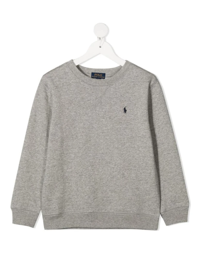 Grey Sweatshirt with Logo on the Front in Cotton Boy