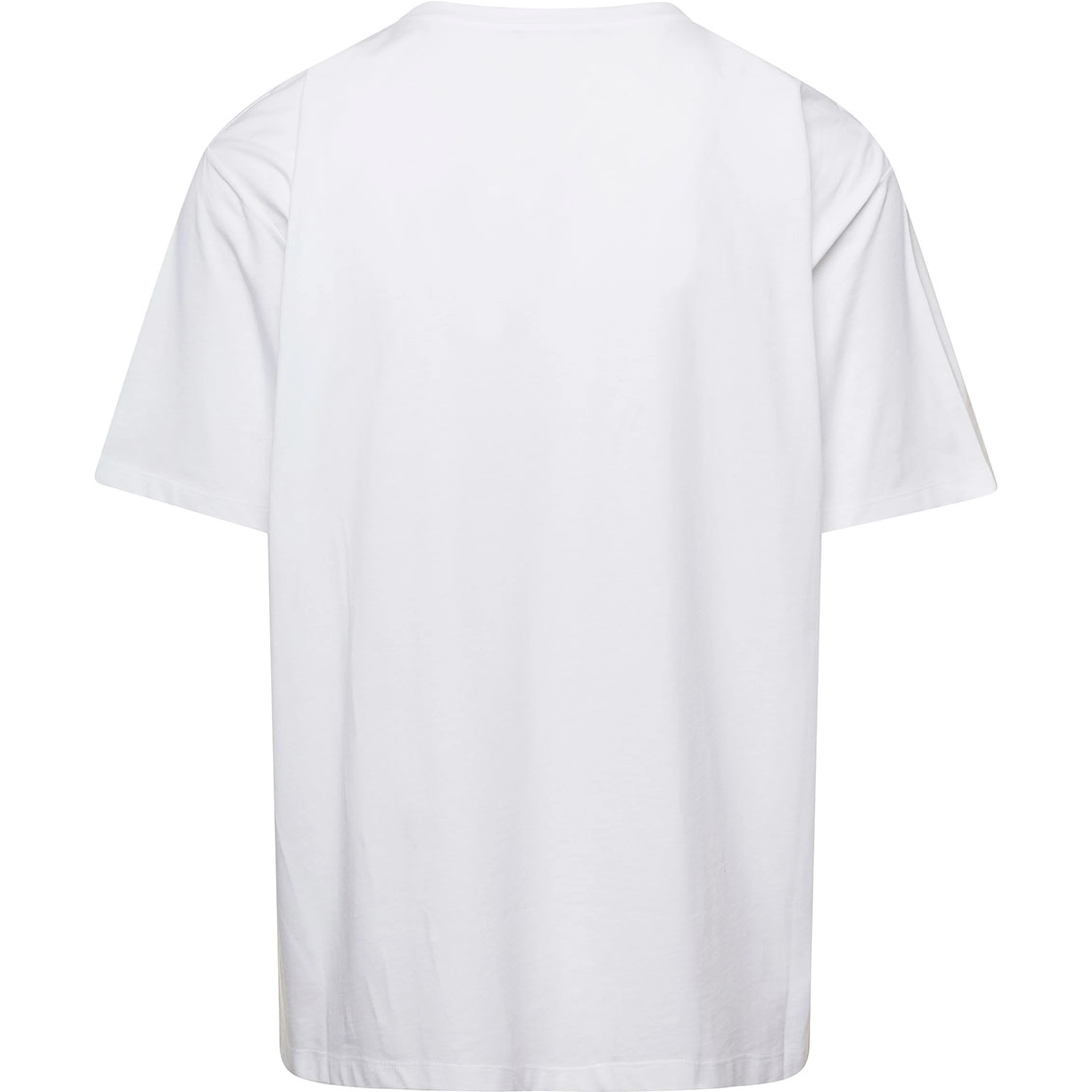 White Crewneck T-Shirt with Contrasting Logo Lettering Print in Cotton Man