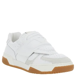 Joie de Jouer White Low Top Sneakers with Perforated Details and Maxi VLogo on the Front in Leather Man