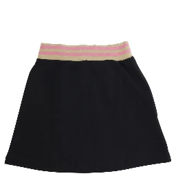 Black Skirt with Front Logo Lettering in Cotton Girl