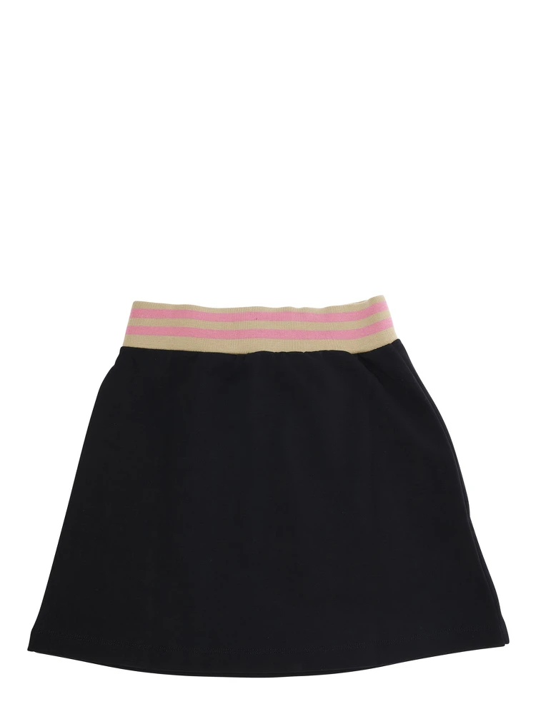 Black Skirt with Front Logo Lettering in Cotton Girl alternative
