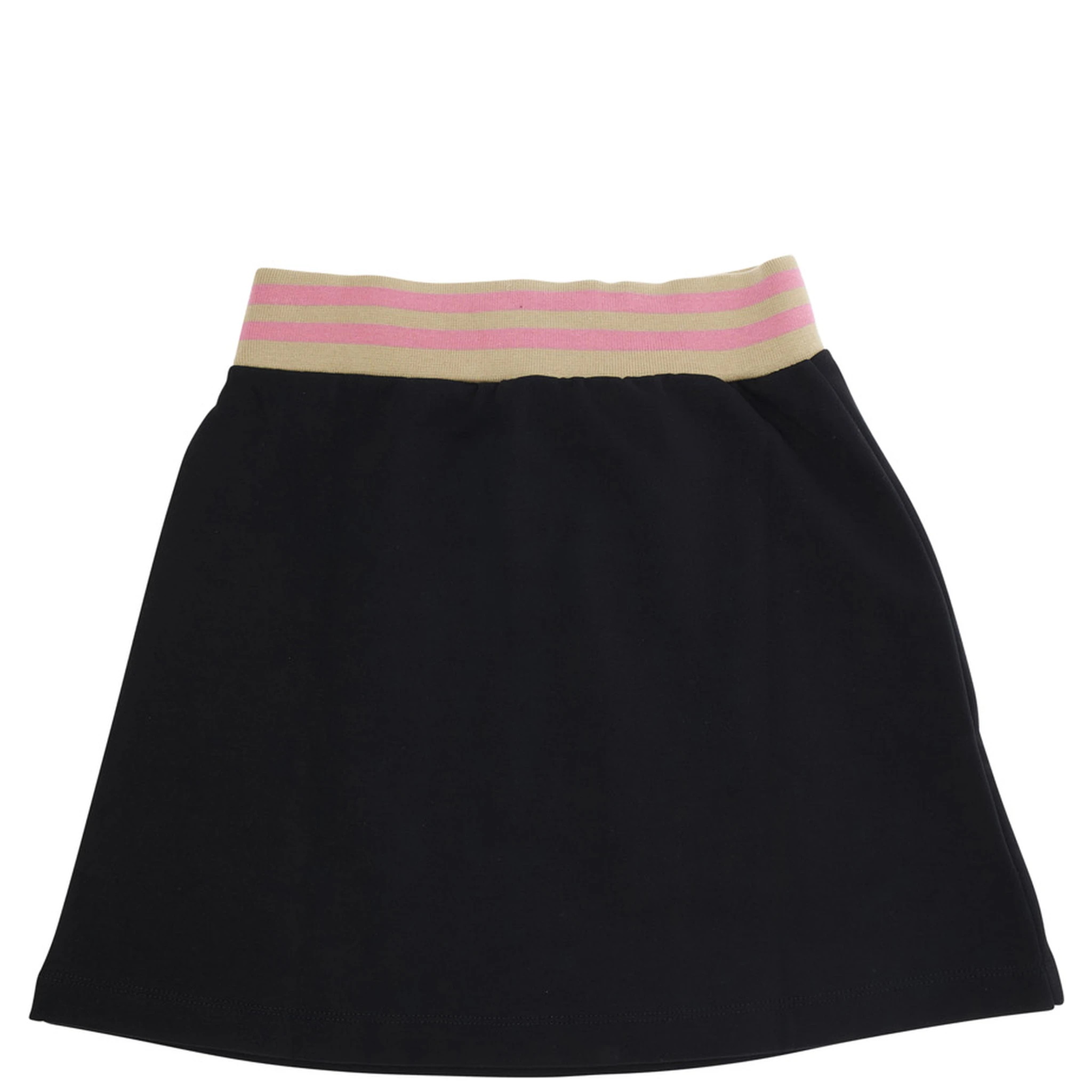 Black Skirt with Front Logo Lettering in Cotton Girl