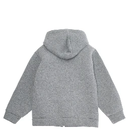 Grey Hoodie with Logo Lettering on the Front in Cotton Boy