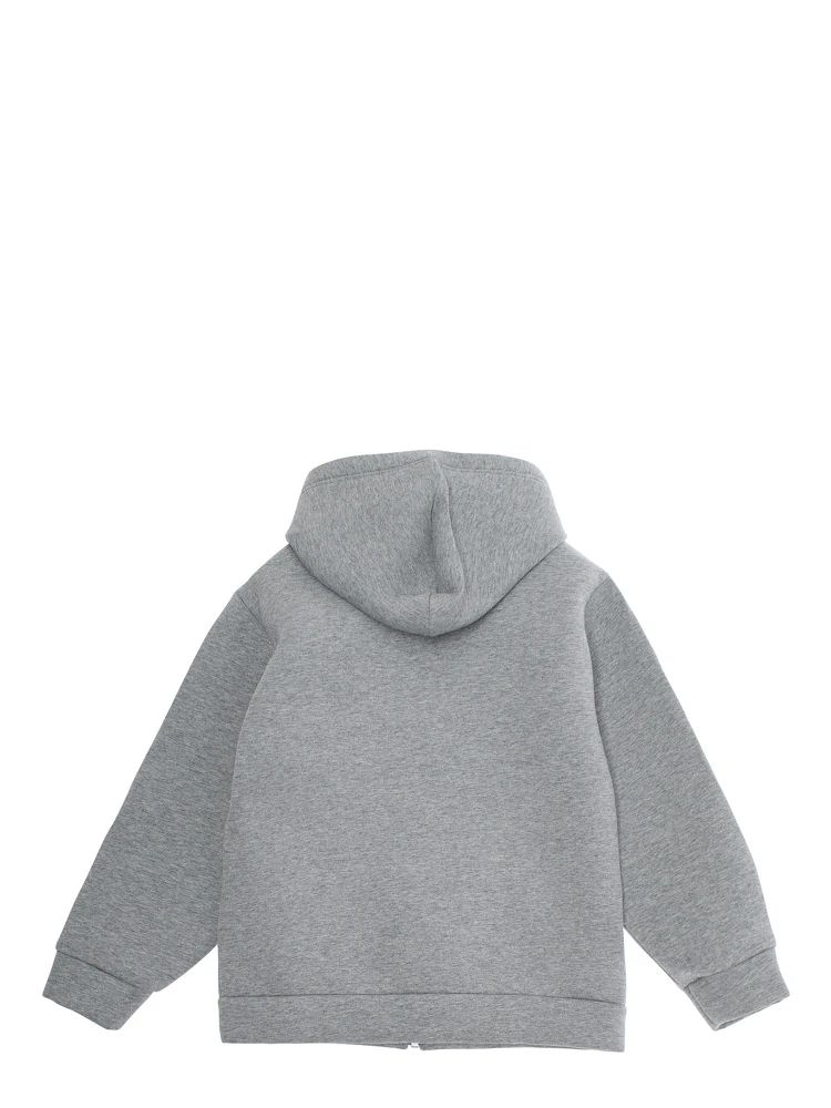 Grey Hoodie with Logo Lettering on the Front in Cotton Boy alternative