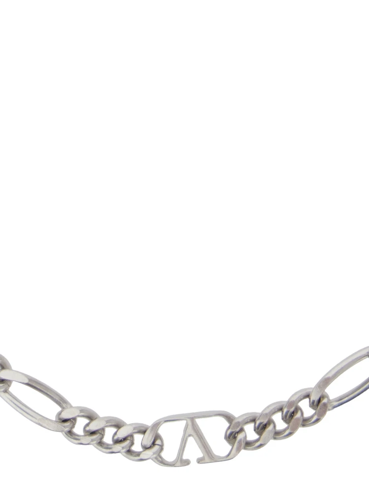 Metallic Chain-Link Bracelet with VLogo Charms in Brass Man alternative