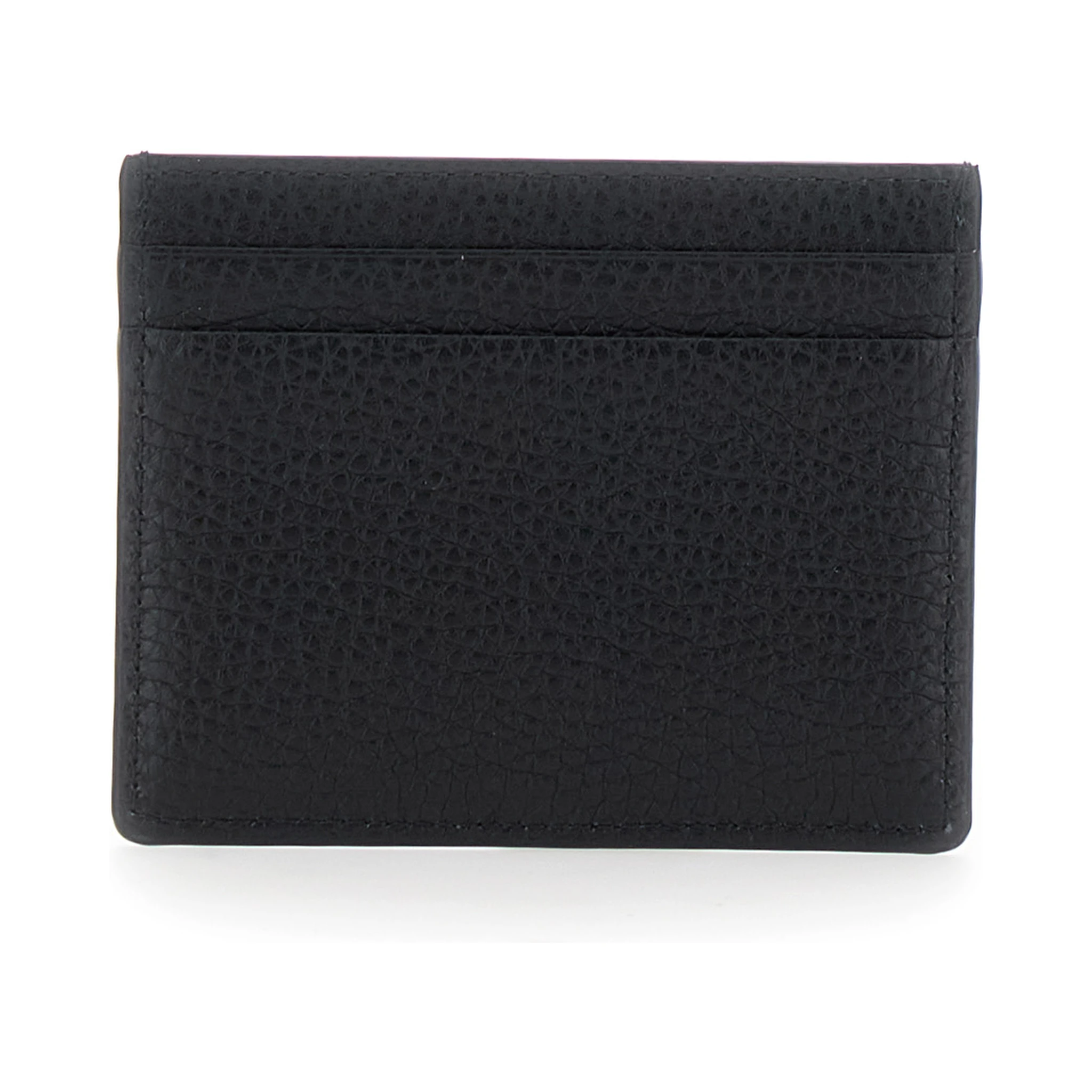 Black Card Holder with Rockstud Embellishments in Leather Man