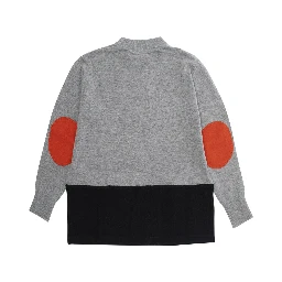 Grey Crewneck Sweatshirt with Logo Lettering on the Front in Cotton Boy