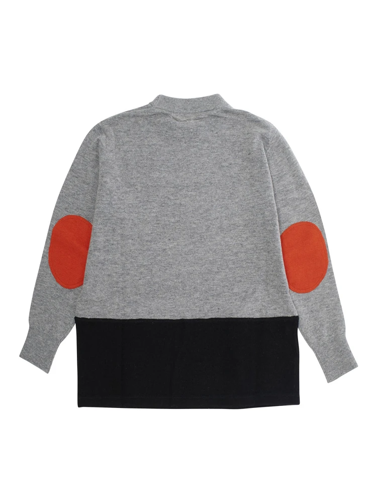 Grey Crewneck Sweatshirt with Logo Lettering on the Front in Cotton Boy alternative