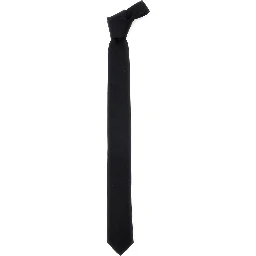 Black Tie with Single Loop on the Rear in Silk Man